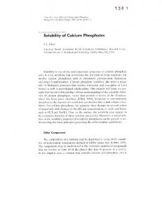 Solubility of Calcium Phosphates