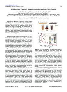 Solubilization of Chemically Reduced Graphene Oxide ... - CSJ Journals