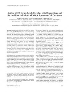 Soluble MICB Serum Levels Correlate with Disease Stage and ...