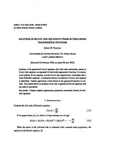 SOLUTIONS OF RICCATI-ABEL EQUATION IN