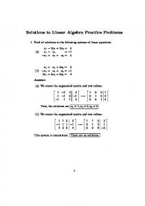 Solutions to Linear Algebra Practice Problems