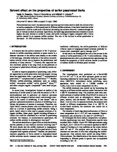 Solvent effect on the properties of sulfur passivated GaAs