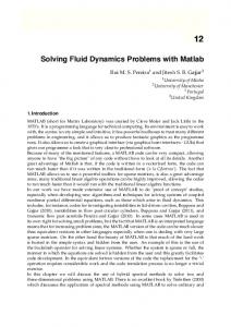 Solving Fluid Dynamics Problems with Matlab