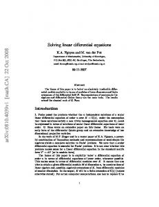 Solving linear differential equations