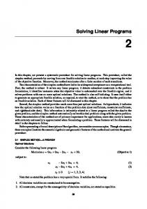 Solving Linear Programs - MIT