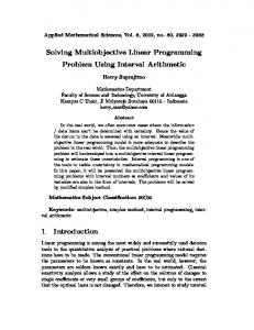 Solving Multiobjective Linear Programming ... - Semantic Scholar