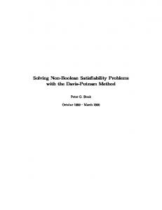 Solving Non-Boolean Satisfiability Problems with the Davis-Putnam ...