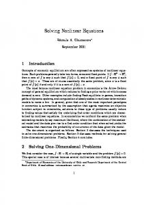 Solving Nonlinear Equations