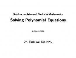 Solving Polynomial Equations