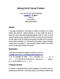 Solving the All Interval Problem