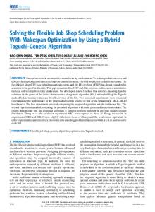 Solving the Flexible Job Shop Scheduling Problem With ... - IEEE Xplore