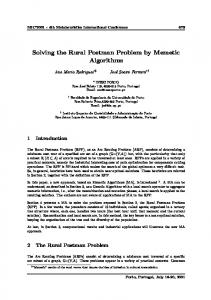 Solving the Rural Postman Problem by Memetic Algorithms - CiteSeerX