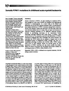 Somatic PTPN11 mutations in childhood acute myeloid leukaemia