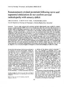 Somatosensory evoked potentials following nerve and segmental ...