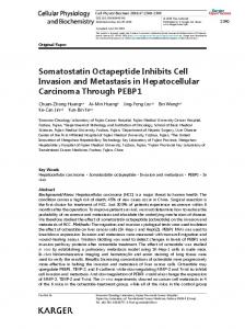 Somatostatin Octapeptide Inhibits Cell Invasion ... - Karger Publishers