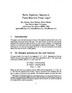 Some Algebraic Aspects of Fuzzy Sets and Fuzzy Logic!