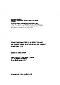 some geometric aspects of variational problems in fibred manifolds