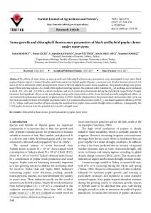 Some growth and chlorophyll fluorescence parameters of ... - DergiPark