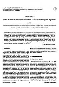 Some Intermittent Aeration Kinetics from a Laboratory Study with Pig ...