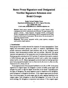 Some Proxy Signature and Designated verifier ... - Semantic Scholar