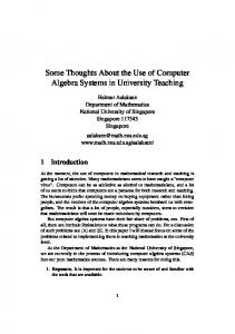 Some Thoughts About the Use of Computer ... - Semantic Scholar