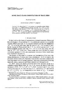 some trace class commutators of trace zero - American Mathematical ...