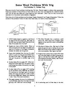 Some Word Problems With Trig