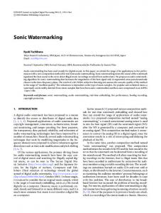 Sonic Watermarking - Semantic Scholar