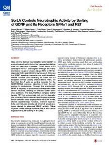 SorLA Controls Neurotrophic Activity by Sorting of GDNF ... - Cell Press