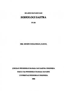 Sosiologi Sastra