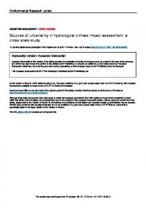 Sources of uncertainty in hydrological climate impact ...