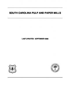 South carolina pulp and paper mills - State of South Carolina