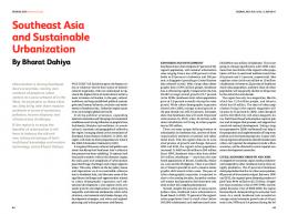 Southeast Asia and Sustainable Urbanization