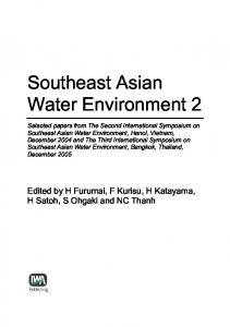 Southeast Asian Water Environment 2