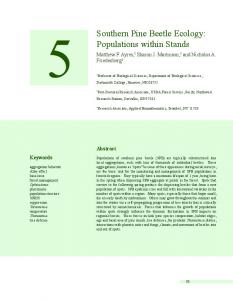 Southern Pine Beetle Ecology: Populations within ... - Dartmouth College