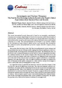 Sovereignty and Nuclear Weapons - Cadmus Journal