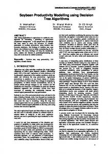 Soybean Productivity Modelling using Decision Tree Algorithms