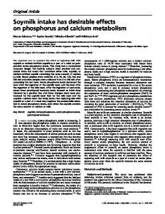 Soymilk intake has desirable effects on phosphorus