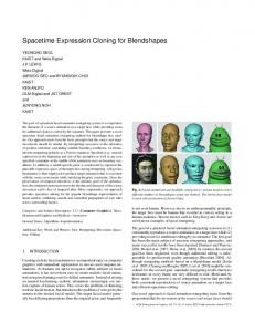 Spacetime Expression Cloning for Blendshapes - Semantic Scholar