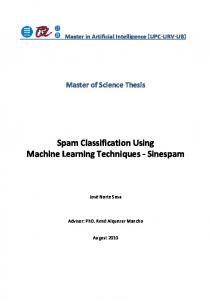 Spam Classification Using Machine Learning