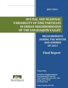 SPATIAL AND SEASONAL VARIABILITY OF FINE ...