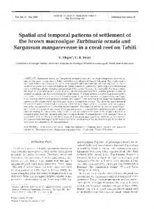 Spatial and temporal patterns of settlement of the ... - Inter Research