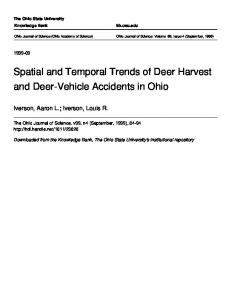Spatial and Temporal Trends of Deer Harvest and Deer-Vehicle ...