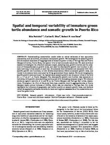 Spatial and temporal variability of immature green ... - Inter Research