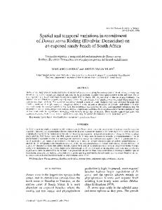 Spatial and temporal variations in recruitment of Donax serra Roding ...