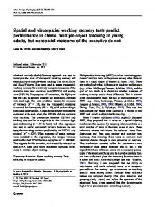 Spatial and visuospatial working memory tests ... - Semantic Scholar