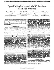 Spatial Multiplexing with MMSE Receivers in Ad Hoc Networks