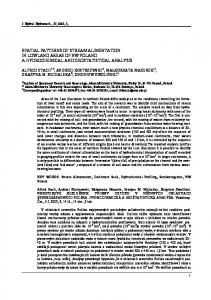 spatial patterns of stream alimentation in lowland