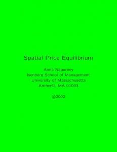 Spatial Price Equilibrium