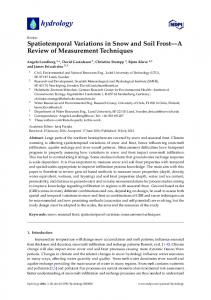 Spatiotemporal Variations in Snow and Soil Frost ... - Semantic Scholar